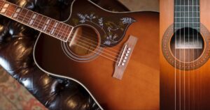 acoustic guitar with adjustable bridge